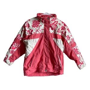 Obermeyer Delaney Luke Ski Jacket Floral Insulated Pink Youth Girls M